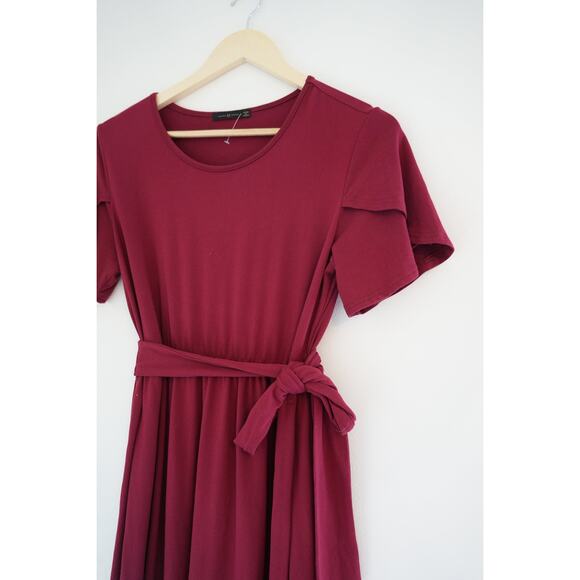 Velvet Red Tie Dress Size Medium - Picture 3 of 5